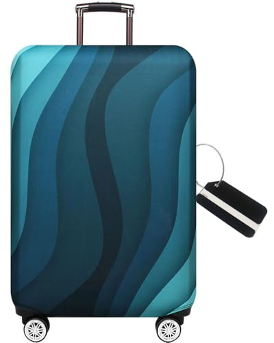 MosaiRudo Más Grueso Elástica Funda para Maleta Cubierta de Equipaje con Etiqueta de Equipaje Aplicar a Maleta de 18 ''-32 '', Suitcase Luggage Cover Accesorios de Viajes (Stripe, M)