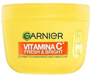 Garnier Vitamina C Fresh and Bright, Crema Sorbetto Idratante Anti-Macchie, Texture Fresca e Ultra Leggera, Con Niacinamide e Vitamina C, Formula Vegana, 85 ml