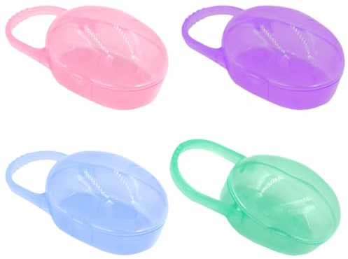 SUPVOX Scatola Porta Ciuccio Portatile in PP 4 Pezzi Anello di Trasporto Custodia Multiuso per Ciucci e Accessori per Mamme in Movimento Colore Casuale Colore Casuale