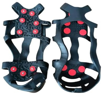 grampones Ice Cleats Non-Slip Grips Silicone Shoe Spike For Snow and Portable Cleat For Hiking Climbing Fishing para Senderismo Invernal(40to46 Yards)