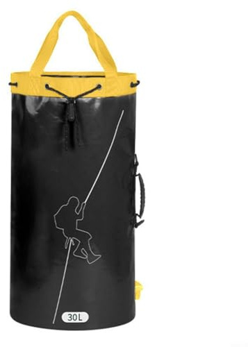 Borsa per corda da arrampicata, 55 l, impermeabile, in poliestere, con coulisse, per escursionismo, speleologia, alpinismo e arboricoltore, nero (45 l, nero)