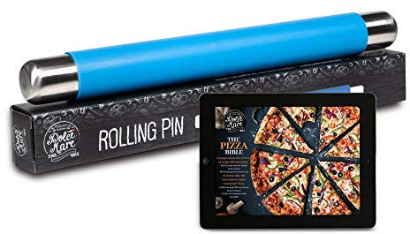 Dolce Mare Silicone Pasta Roller - Non-Stick Rolling pin - BPA Free Fondant Roller for Pizza & All Other Pasta - The Pasta Roller Comes in a Noble Gift Box (Blue)