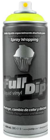 AutoFullCar Full Dip Spray Fluor 400 ml | Vinilo líquido Aerosol Pintura Coche Moto Bici Llanta (Amarillo Fluor)