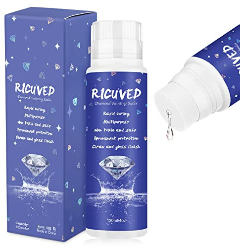 RICUVED Diamond Painting Versiegelung 120ML - Diamant Painting Zubehör-Glitzereffekt & Zuverlässigen Halt Geeignet für Kreative Diamond Painting & Puzzles