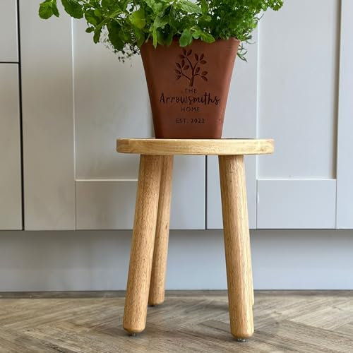 Masterplank Rustic Wooden Stool - Handcrafted Step Stool for Kids, Small Side or Bedside Table for Plants, Bedroom or Bathroom