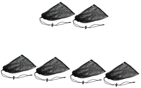 Amosfun 6 STK Aufbewahrungstasche Tennis Cinch-Rucksack Kleinigkeiten Netzbeutel Mesh-Cinch-Tasche Netztasche Für Sportgeräte Mesh-Zeug Mesh-packsack Polyester Baseball Reisen Kordelzug