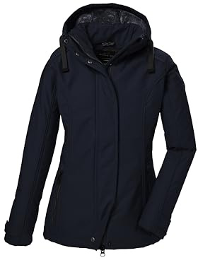 G.I.G.A. DX Donna Giacca softshell/giacca da esterno con cappuccio senza zip GW 23 WMN SFTSHLL JCKT, dunkelnavy, 44, 42211-000