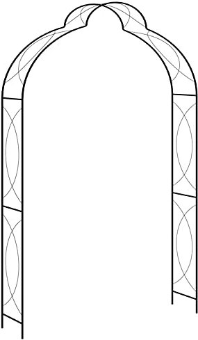 ZEYUAN Arco de jardín, Arco Jardin Exterior, Rosal Trepador, Arco Boda, Arco para Plantas Trepadoras, Arco Flores, Hierro Negro 150x34x240 cm