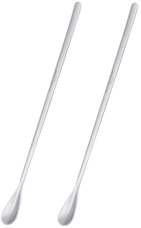 Boundless Voyage Cucharas de café de titanio con mango largo, agitadores de café, cucharas de té pequeñas, mini cucharas de espresso, accesorios de barra de café (35T-Grande-2 piezas)