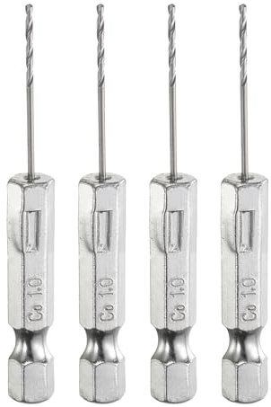 QUARKZMAN 4pz M35 Punta Trapano Elicoidale in Acciaio ad Alta Velocità al Cobalto 1mm/0,04 Dia con Cambio Rapido 1/4 Esagonale Punta Trapano Jobber per Metallo Acciaio Rame Alluminio Leg
