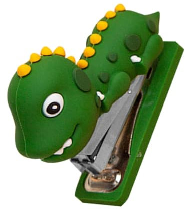 Veemoon Mini Stapler Reusable Office Dinosaur Decor Adorable Desk Supplies Paper Stapler Handmade Silicone