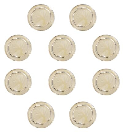 CAPASTEC 10 Pz Pulsanti per Camicia Pantaloni Blazer Giacca Completo Maglione Polsini Cucito Maglia abbelliscezione per Donne Uomini Plastica Tonda 21mm Beige