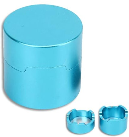 equlup Billard -Kreidekoffer, runde Aluminiumlegierungspool -Cue -Box -Halter magnetischer CHALLKS Carrier CASE Accessoire für Pool -Cue -Sportzubehör ﻿ (Blau)