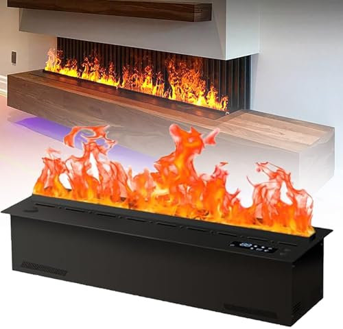 Inserti Caminetti Elettrici - Effetto Fiamma A 9 Colori, Camino A Nebulizzazione 3d, Umidificatore Camino Integrato, App Intelligente/Telecomando/Controllo Touch/Aggiunta Automatica Acqua,180cm