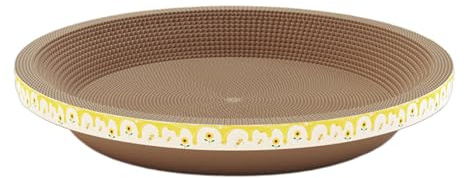 Cat Scratch Bowl - Coussin à gratter en carton épais, tapis d'entretien des griffes durable, vague ronde de rayures | Protecteur de meubles Scratch Lounge, jouet d'entraînement pour chat, tapis de