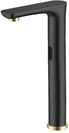 XJTNLB Rubinetto Sensore Bagno Nero Dorato Miscelatore Bagno Lavabo Alto Rubinetto Automatico con Sensore a Infrarossi