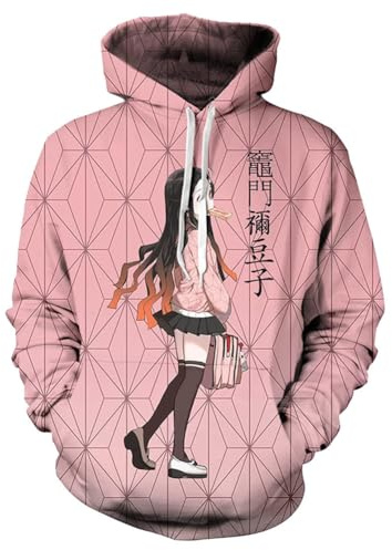 Satdflie Anime Demon Slayer huvtröja med tryck för män och kvinnor Harajuku-tröja med filtärmar unisex casual huvtoppar