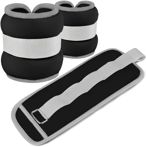 1 par viktmanschetter för handleder, ankelvikter sats, viktmanschetter handfot, armvikter ankelvikt för fitness, löpning, gymnastik, yoga dans (svart, 1,5 kg totalt)