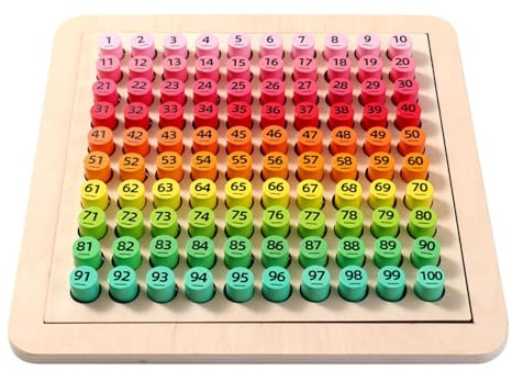 Genérico Cien Tableros De Madera - Juguete Matemático, Tablero De Conteo De Números Juego De Números De Aprendizaje Temprano | Niños Pequeños De 3 A 12 Años, Aprendizaje En Guardería, Contar hasta 1