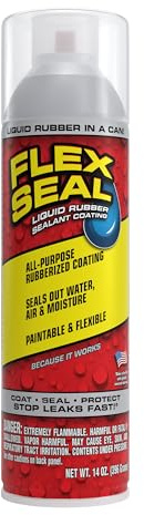 Flex Seal, 14 oz, Clear, Stop Leaks Instantly, Transparent Waterproof Rubber Spray On Sealant Coating, Perfect for Gutters, Wood, RV, Campers, Roof Repair, Skylights, Windows, and More