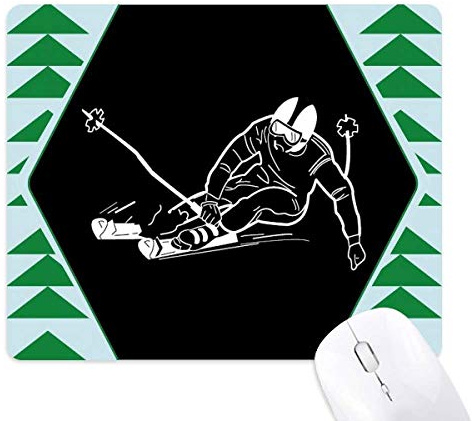 sport d'hiver ski de fond noir configuration illustration tapis de souris green pine tree tapis en caoutchouc