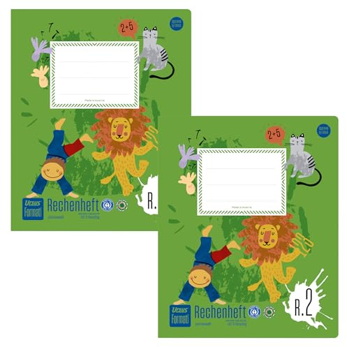 Ursus Formati R.2 Quart - Cuaderno de cálculo (20 hojas, cuadriculado, 2 unidades, 100% papel reciclado, líneas bien pensadas para números bonitos)