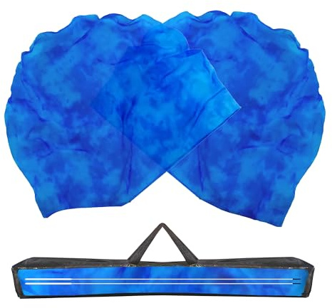 Baisdan 55 * 55 Worship Flags for Dance Church, Praise Dance Flags, Consuming Fire Flag with Flexible Rods & Carrying Bag(Navy-blue)