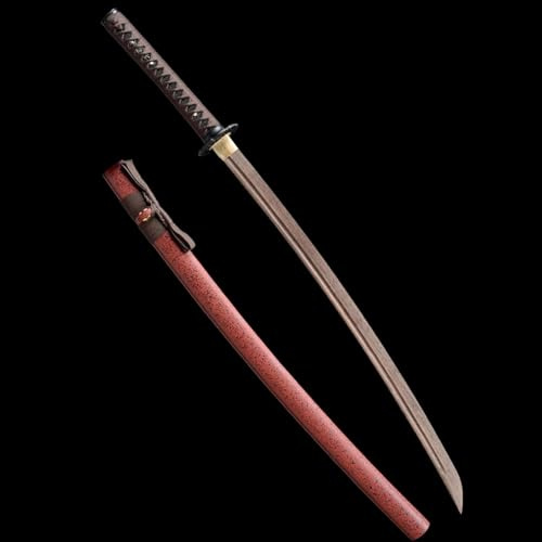 ZHAOMEI Handgefertigtes Bokken, natürliches Ebenholz-Samurai-Schwert, hölzernes Katana für Kendo-Training, Geschenke, Dekoration, Cosplay, Accessoires, Festivals-103CM