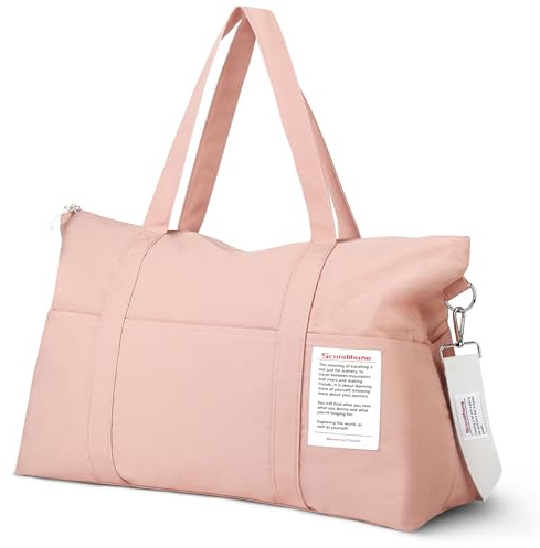 Flintronic Sporttasche für Damen, Reise Duffel Bag, Weekender Damen Reisetaschen mit Trolley-Hülle, Wasserdicht Gym Bag Travel Bag, Handgepäck Tasche für Sport Reise Flugzeug (Rosa)
