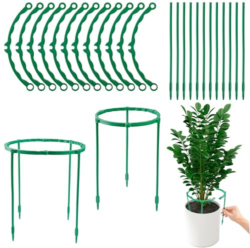 NAROSEBE Supporto per piante da giardino, rotondo, 20 pezzi, supporto per piante, supporto per piante in vaso, pomodori, gigli