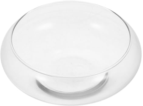 YARNOW Small Glass Fish Bowl Round Aquarium Tank for Goldfish Shrimp, Clear Terrarium Globe for Hydroponic Plants Centerpiece, Desktop Decorative Vase for Home Office,15cm