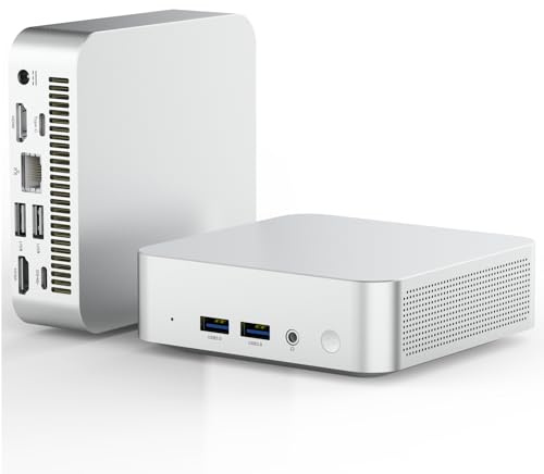 Mini-PC N3710 (4C/4T, 2,4 GHz) 8 GB RAM 128 GB SSD Win10 WLAN5/Bluetooth 4.2/RJ45 LAN 1000M/USB*4/USB-C*2/HDMI*2, 4K@30Hz Dual-Monitor-Ausgabe, ultraleicht, leise, 4-6W energieeffizienter Mini-PC