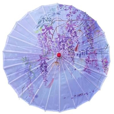 AHUANH Silk Cloth Chinese Umbrella Sunshade, Asian Style Japanese Umbrella for Photography Props, Hanfu Catwalk Japanese Parasol(82cm+cloth bag,P)