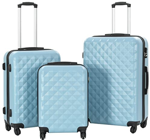 LoogCape Carro rígido de 3 piezas, color azul, ABS, ligero, resistente, con candado TSA, ruedas de 360 grados, mango telescópico, impermeable, extensible, ideal para vacaciones y viajes de negocios