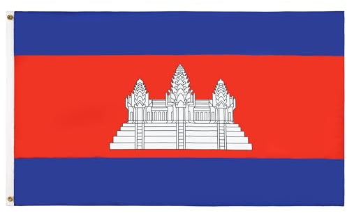 AZ FLAG - Drapeau Cambodge - 90x60 cm - Drapeau Cambodgien 100% Polyester Avec Oeillets Métalliques Intégrés - Pavillon 50 g
