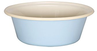 Karl Krüger Schüssel, Emaille, Pastell-Blau-Creme, 24cm