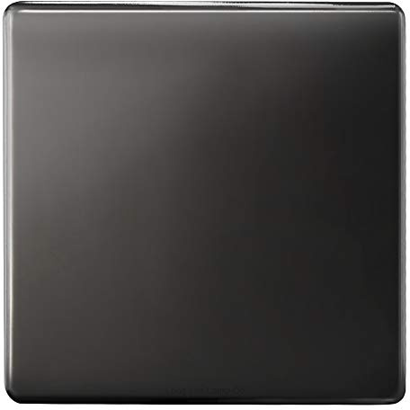 Modern Single Black Nickel Wall Blanking Plate Scewless Finish N401GME