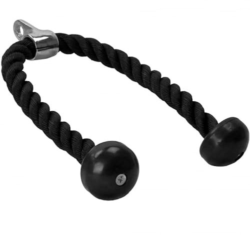 Gorilla Sports® Corde Triceps - 68/85 / 100cm, en Nylon, Max. 150 kg, Antidérapante, Noir - Corde de Traction, à Tirer, Câble pour Biceps/Triceps, Musculation, Équipement de Gym, Fitness