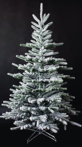 SHATCHI Californian Pine Snow Covered Green Tips Bushy Artificial Plain Christmas Tree Holiday Deluxe Xmas Festive Home Decorations, PVC, 4FT