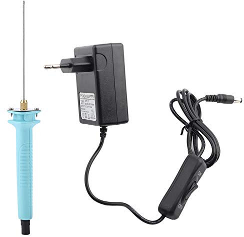 Heißdraht-Schaumschneider, Elektrisches Styropor-Schneidwerkzeug, Styropor-Schneidestift mit Elektronischem Spannungswandler-Adapter Zum Schneiden von Styroporschaum, Kunst, Handwerk,(EU-Stecker)