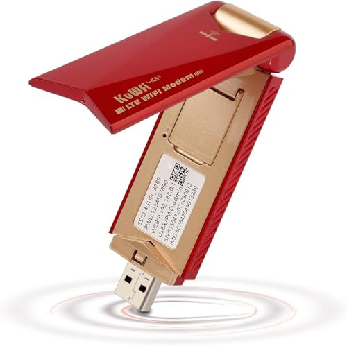 KuWFi 4G LTE USB Modem Dongle Router with WiFi Hotspot, 4G Modem Wireless WiFi Hotspot Router with SIM Card Slot Unlocked Portable for AT&T in USA/CA/MX