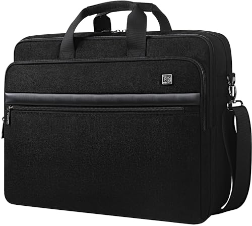 DOMISO Sac pour Ordinateur Portable 17.3 Pouces - Sacoche Professionnel Noir Compatible MacBook Pro 17, Dell Precision, HP, MSI ，Grande Capacité, Bandoulière Réglable, Protection Antichoc，Noir