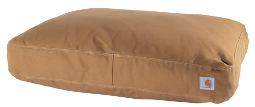 Carhartt Durable Canvas Pet Bed, Water Resistant Firm Duck Dog Bed, Carhartt Brown, Large