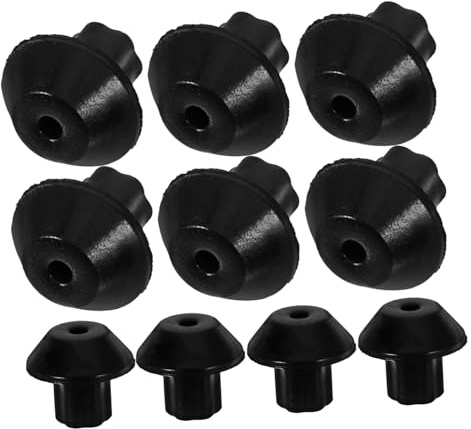 16pcs Rubber Gas Stove Feet Pads Black Anti-slip Height | Easy Installation, Grate Accessory for Cooktop Parts, round Support Blocks for Tabletop Burner