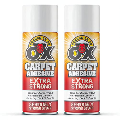 2 x 500ml Zopper Carpet Adhesive Spray Adhesive Glue Spray for Multi-Purpose Craft Carpet Foam Fabric Can Even Coverage and Quick Drying Time