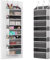 Over Door Organiser with 5 Front & 10 Mesh Side Pockets, 50LB Weight Capacity Hanging Storage Organiser Multi-Room Space-Saving Design with 3 Sturdy Hook for Closet, Bathroom, Kitchen, Pantry, Grey