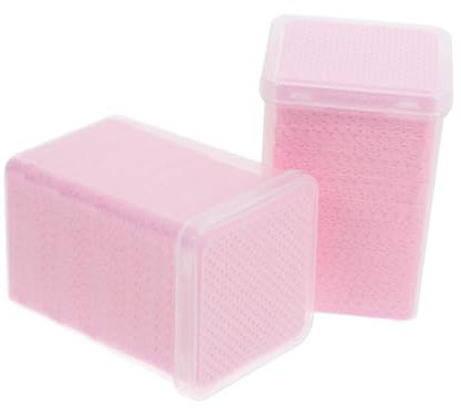 VALICLUD 2 Boxen Nagellackentferner Polieren Tücher Nagelentferner Schneckenlackentferner Tauchlackentferner Kleber wischt Wimpernverlängerungen ab Nagelpads Baumwolle Rosa