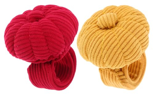 OSALADI 2pcs Arm Pin Cushion Snap Bracelet Wrist Pincushion Pumpkin Flower Shape Needle Holder Organizer for Sewing Quilting DIY Handcraft with Flexible Wearable Fit