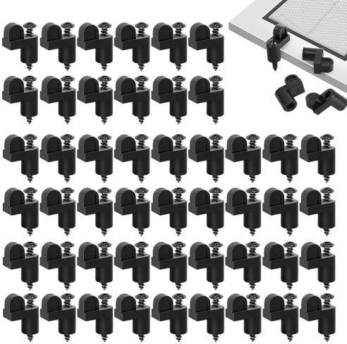 Sujetadores para Mosquiteras, 48 Piezas 9.5 Milímetros Sujetador De Reemplazo Para Paneles De Puerta, Fijadores para Rejillas de Ventana, Para Reparación en Apartamento, Casa, Dormitorio, Oficina, Hab
