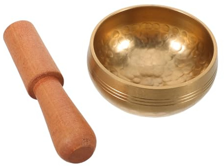 PRETYZOOM Campana Tibetana Nepalesi Artigianale in Metallo 8 CM con Mazzuolo Ciotola Sonora per Meditazione Yoga e Rilassamento Strumento Portatile per Consapevolezza e Pratiche